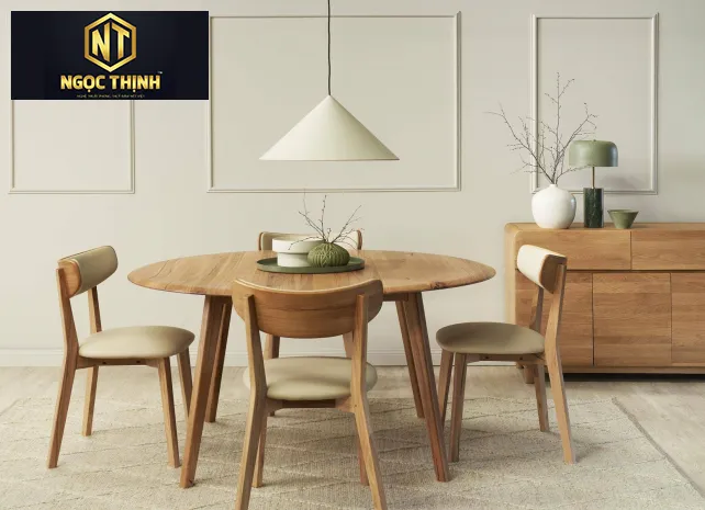 Xưởng Nội Thất Ngọc Thịnh - Bàn ăn gia đình với kiểu dáng tròn hiện đại & đẹp